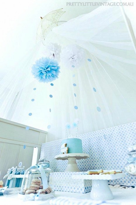 Baby Shower en azul y blanco