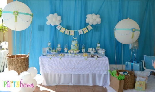 Baby Shower para niño: Globos aerostáticos