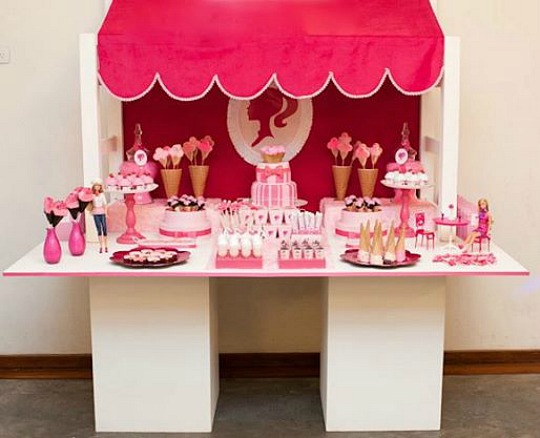 Mesa de dulces barbie hot sale