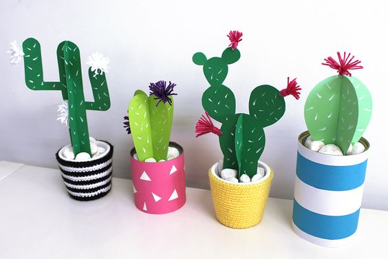 Cómo hacer cactus de papel