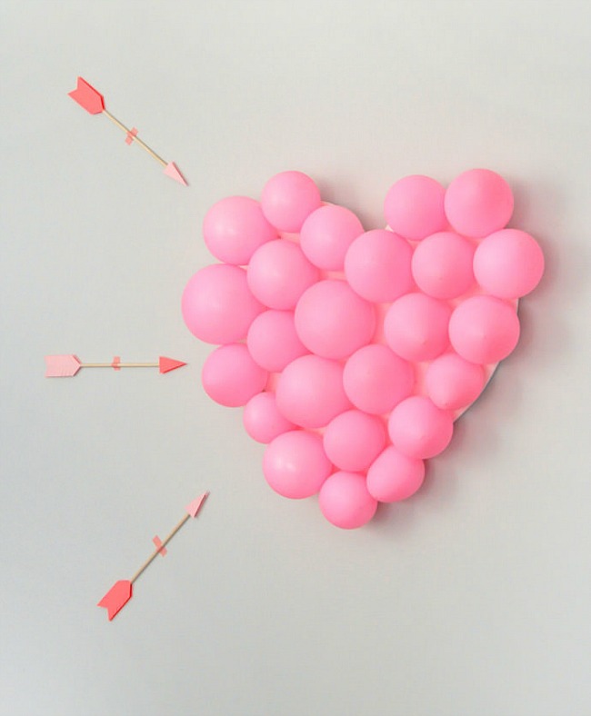 Corazón de globos para San Valentín