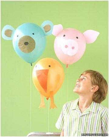 Globos decorados como animales