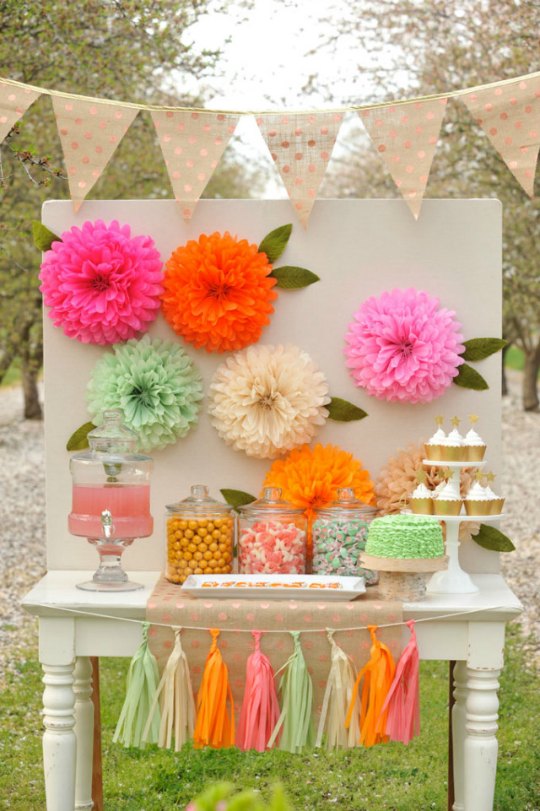 Decorar con flores de pompones, tutorial