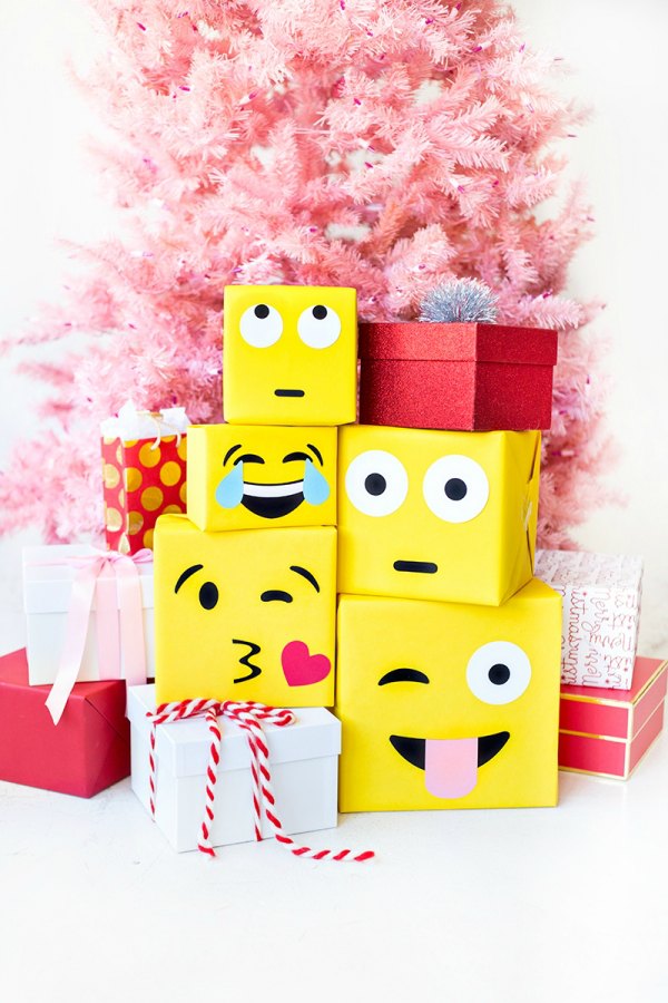 Ideas para envolver regalos: emoticonos