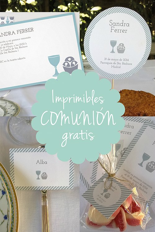 Imprimibles gratis para bodas, fiestas infantiles y Comuniones