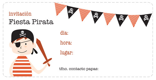 Invitaciones gratis para cumpleaños infantiles Piratas