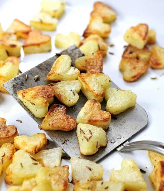 Patatas con forma de corazón