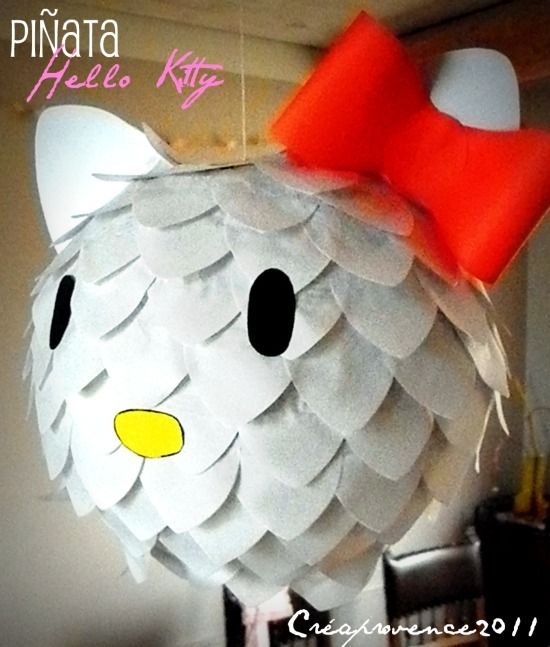 Como hacer una piñata de Hello Kitty