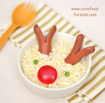 Recetas infantiles navideñas: arroz Rudolf