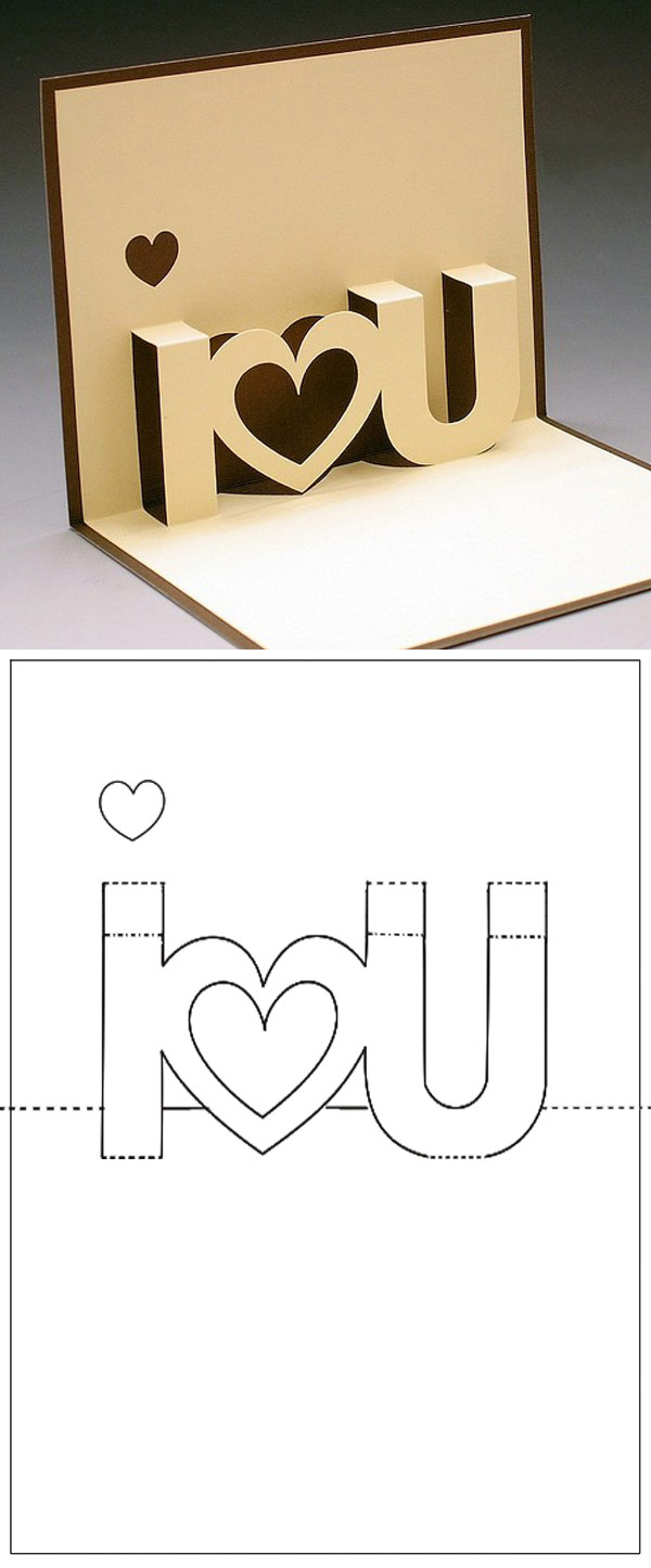 Tarjeta I Love You en 3D