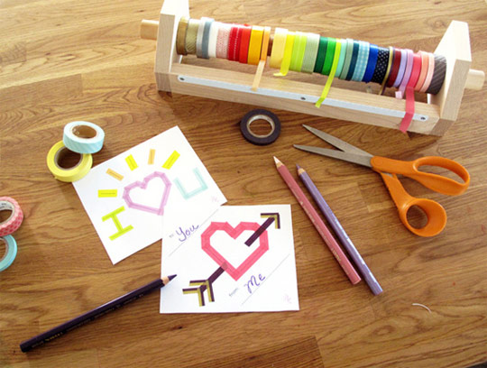 Ideas tarjetas San Valentín decoradas con washi tape